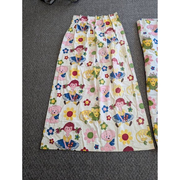 Vintage Sears Raggedy Ann 2 Bedspreads 4 Curtains 2 Valances Twin Set - Picture 2 of 16